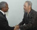 Recibi� Fidel a Kofi Annan.