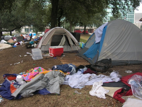 Abandoned tents, soo...
