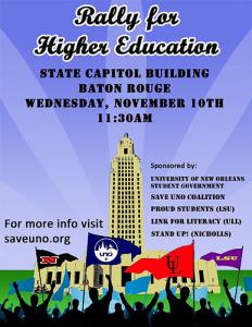 Save Higher Education Rally at Louisiana State Capitol 