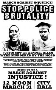 March Against Police Murders & The New Jim Crow! March 31st, Noon, City Hall